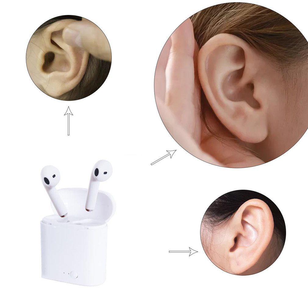 PK Wireless Earphone I7/i7S 5.0 Wireless Earphone Noise Canceling Earphone