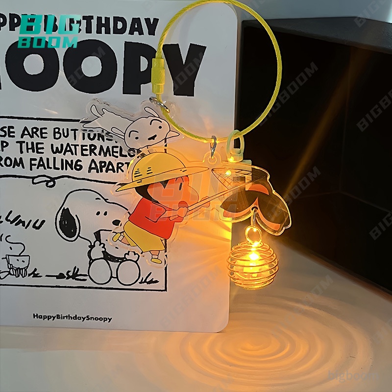 Móc khoá shin đom đóm/Hoạt Hình Móc Khóa Hình Cậu Bé Bút Chì shin-chan Bằng acrylic Phát Quang Độc Đáo