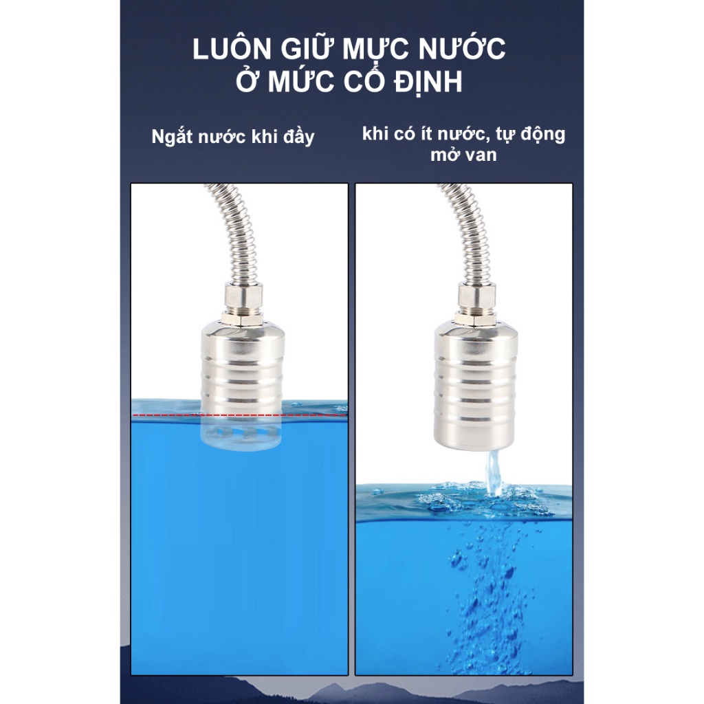 Van Phao Cơ Inox Thông Minh  Mini Tự Động, Van Phao Cơ Điều Chỉnh Mưc Nước Tự Động Ngắt Nước Khi Đầy Bồn