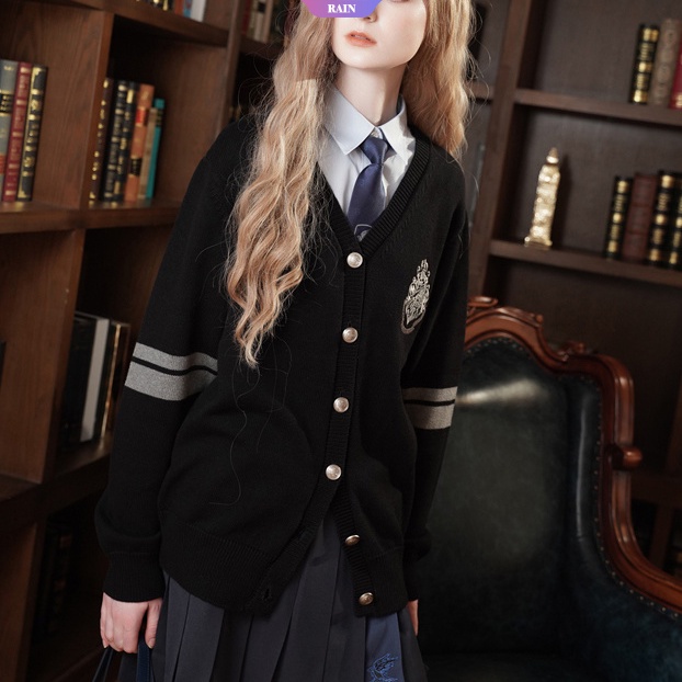 Áo Khoác cardigan Dệt Kim Tay Dài Dáng Rộng Cổ Chữ v Thêu Hoạt Hình harry potter Thời Trang Xuân Thu Mới 2023 Cho Nữ