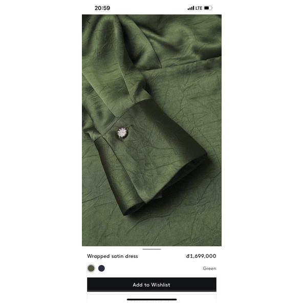 Đầm Đắp Tà Xanh Rêu M.a.n.g.o