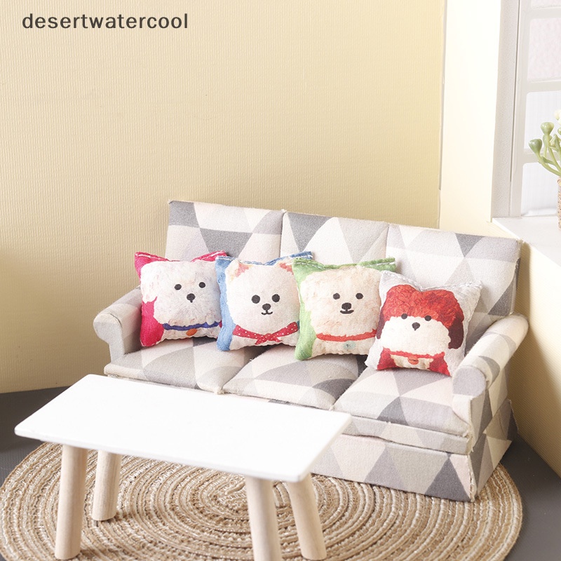 Devn Gối Tựa sofa mini Hình Đầu Chú Chó Tỉ Lệ 1: 12 Trang Trí Nhà Búp Bê