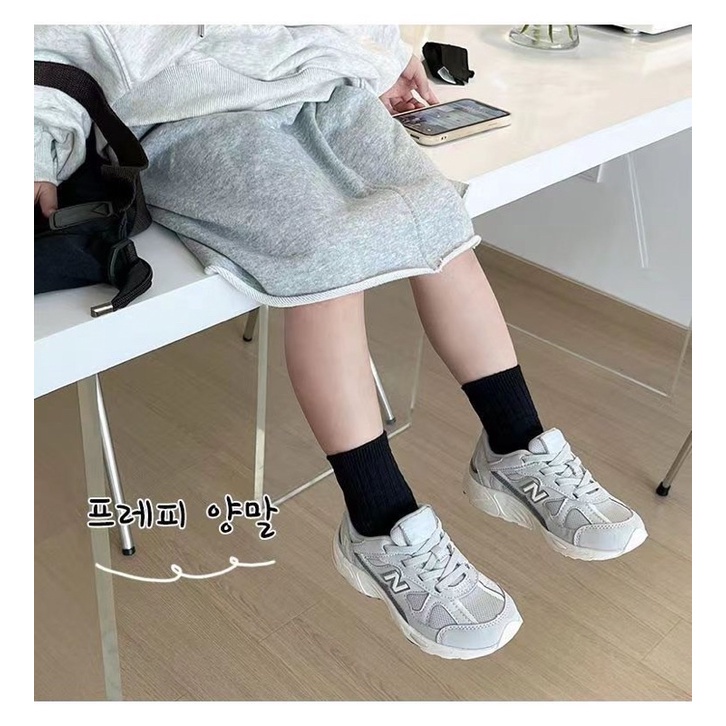 Combo 5 đôi tất gân trẻ em cổ cao basic kiểu dáng Hàn Quốc 3 size SML