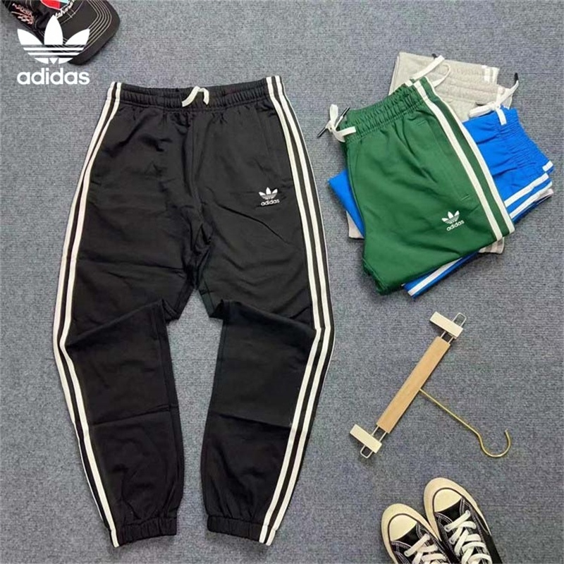 Adidas Quần Legging Thể Thao Dáng Rộng Thấm Hút Mồ Hôi Họa Tiết Kẻ Sọc Phong Cách Cổ Điển Cho Nam