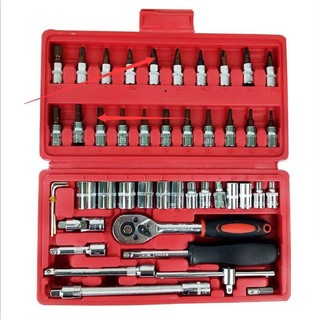 Bộ dụng cụ 46 chi tiết mở bu lông, ốc vít, vặn ốc, sửa chữa đa năng