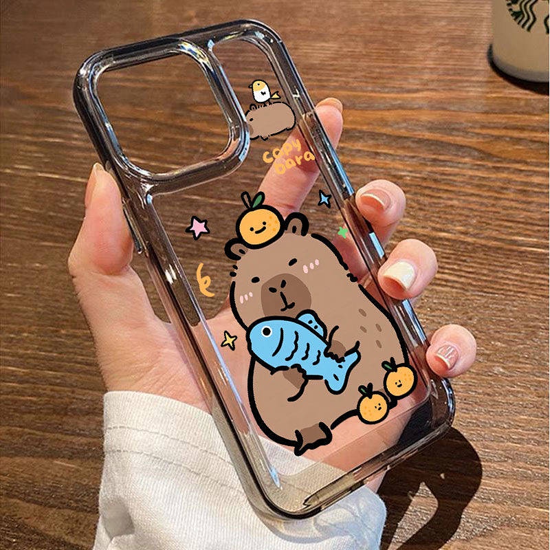 Creative Funny Capybara Apple 14promax Phone Case Iphone15pro Transparent 13 Color Value 12/11 Niche 9KyN