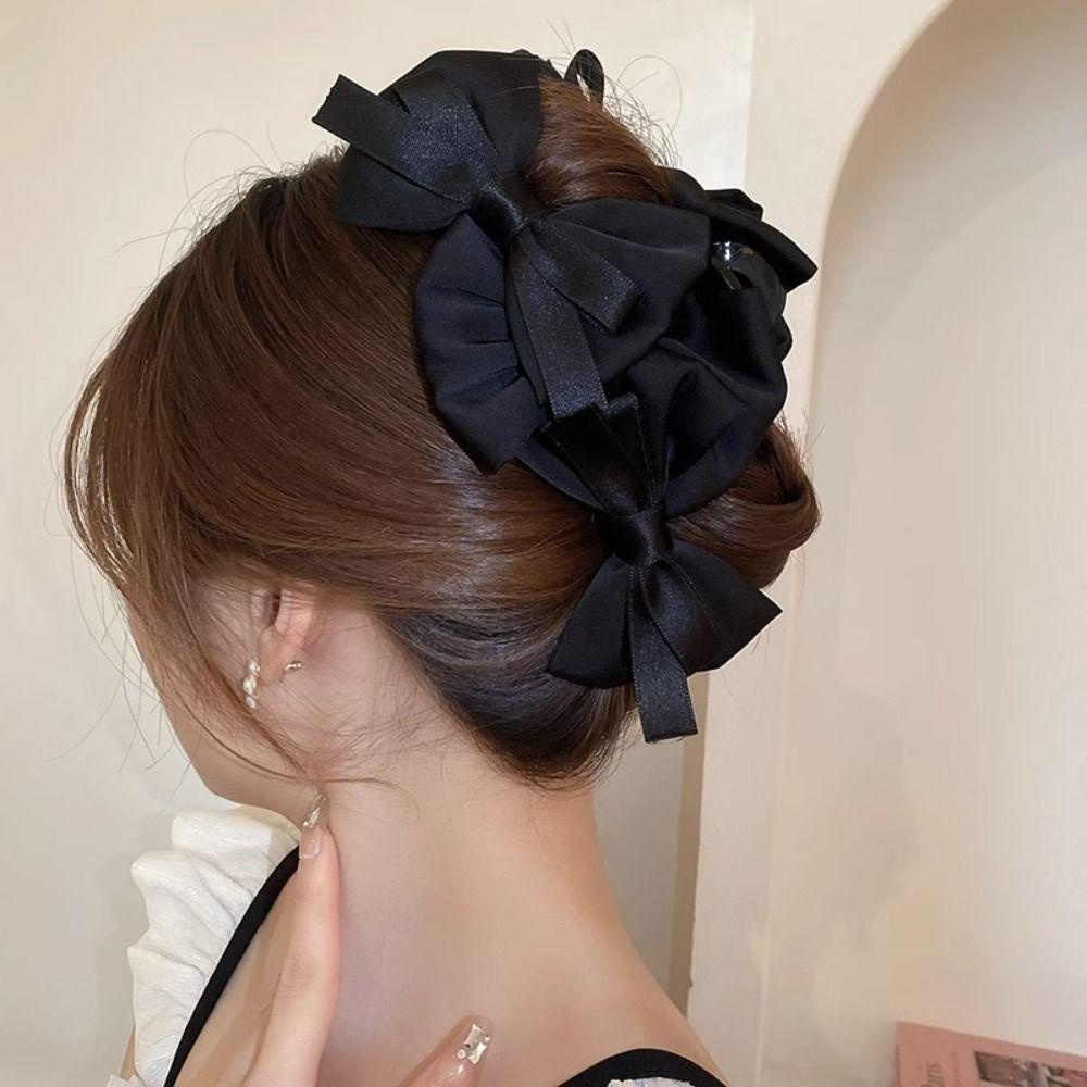 Daniels Kẹp Tóc Nơ Hai Mặt Bằng Vải Thanh Lịch Dành Cho Nữ