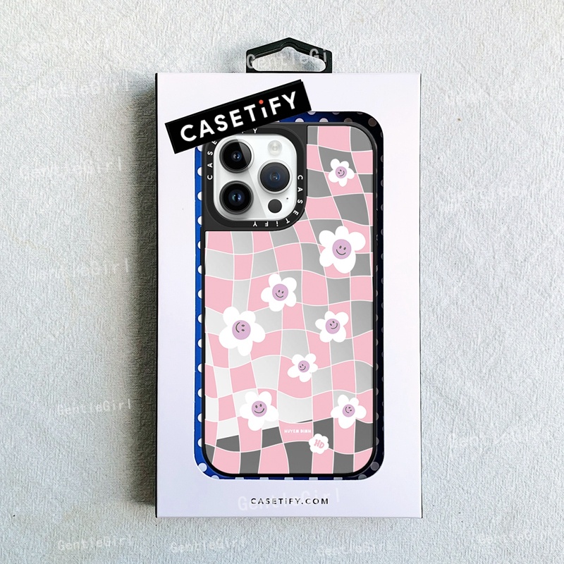 Casetify Ốp Điện Thoại pc Cứng Tráng Gương Họa Tiết Hoa Cho iphone 15 14 plus 11 12 13 pro 15pro max