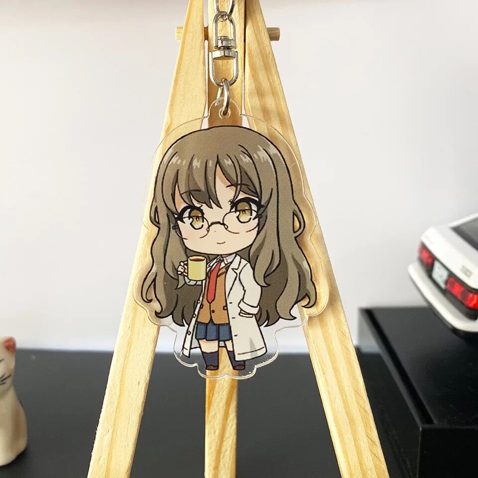 Móc khoá Anime Rascal Does Not Dream of Bunny Girl Keychain Kawaii Sakurajima Mai Phụ Kiện Trang Trí Balo Túi xách
