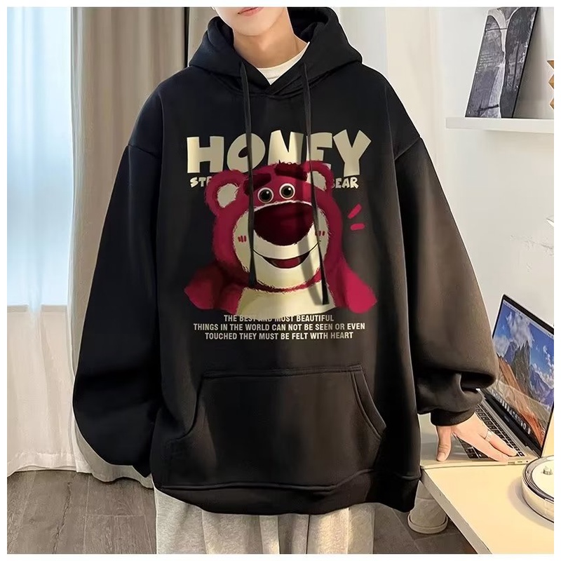 Áo hoodie In Họa Tiết Hoạt Hình Phong Cách hip hop Đường Phố Hàn Quốc Thời Trang Mùa Đông Dành Cho Nam m-8xl