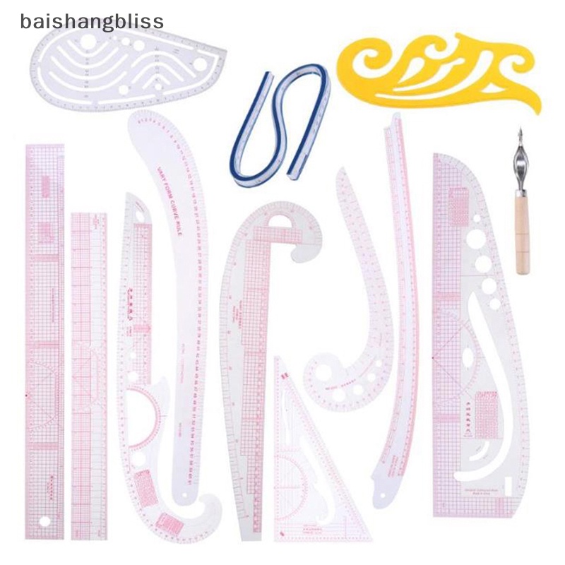 Baishangbliss Bộ Thước Cong Đo Cắt Mẫu Thử Quần Áo Sân Vườn bhs