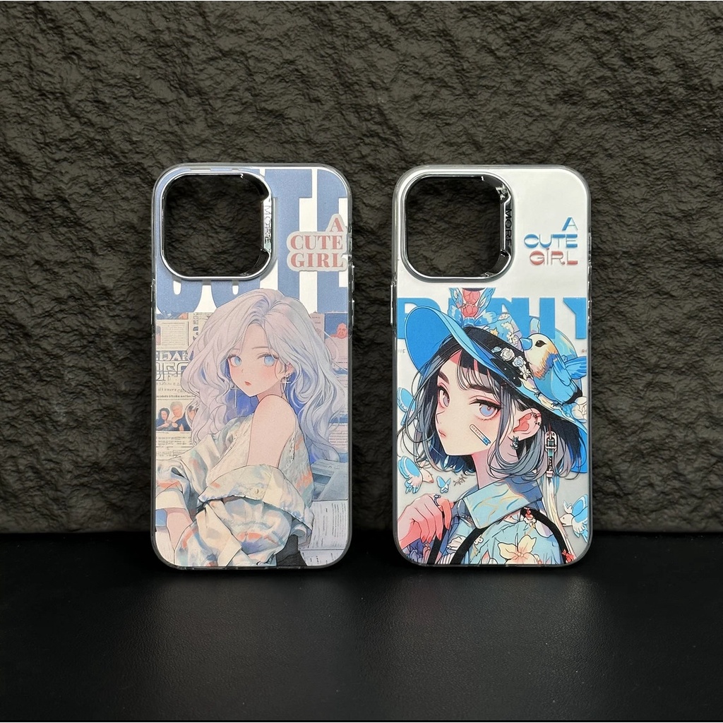 Iphone Ốp Điện Thoại Túi Khí Chống Sốc Hình Cô Gái Dễ Thương Cho iphone 14promax 14 13 13promax 12 12promax 11
