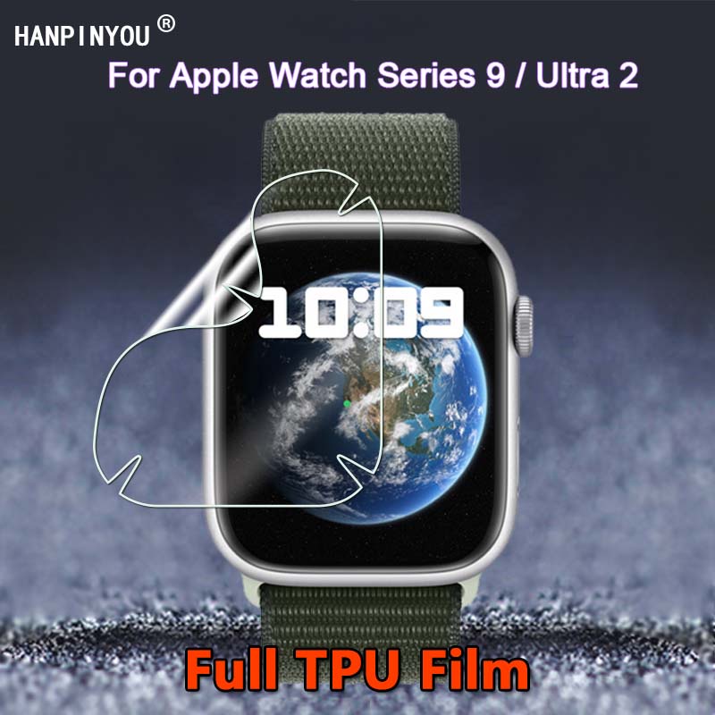 Kính Cường Lực Trong Suốt Viền tpu Mềm Siêu Mỏng Bảo Vệ Màn Hình Cho apple watch series 9 ultra 2 41mm 45mm 49mm