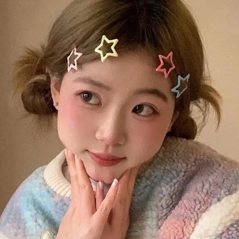 Kẹp Tóc bb barrettes y2k Hình Ngôi Sao Nhiều Màu Sắc Phong Cách Hàn Quốc Cho Nữ
