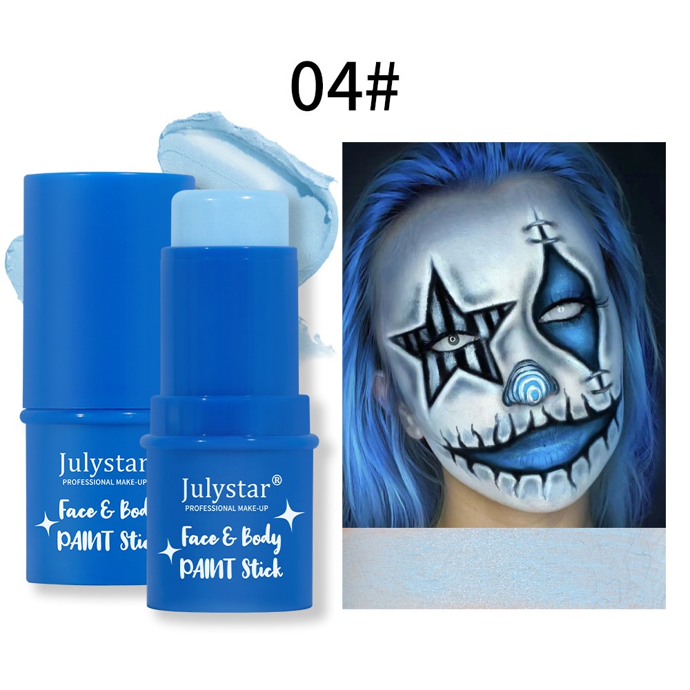 Julystar Halloween Painting Stick Body Painting Cream 8 Màu Huỳnh Quang Hòa Tan Trong Nước Giai đoạn Trên Khuôn Mặt đầy Màu Sắc Glow In The Dark Stage Painting Stick 2024 Mới