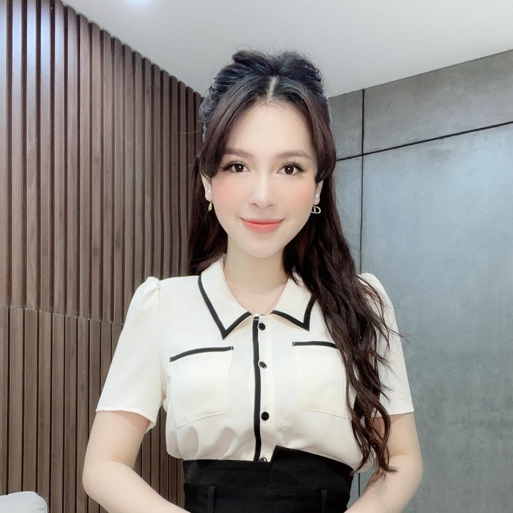 SMC018MIX-S23 - Áo Cộc Trắng Mix Đen Liin clothing