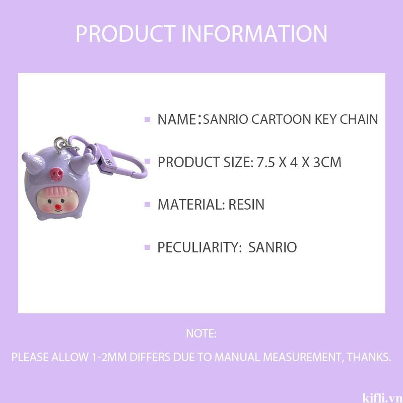 🌸🌸Móc Khóa Hình Mặt Em Bé Sanrio Cinnamoroll Kulomi Hoạt Hình Đáng Yêu