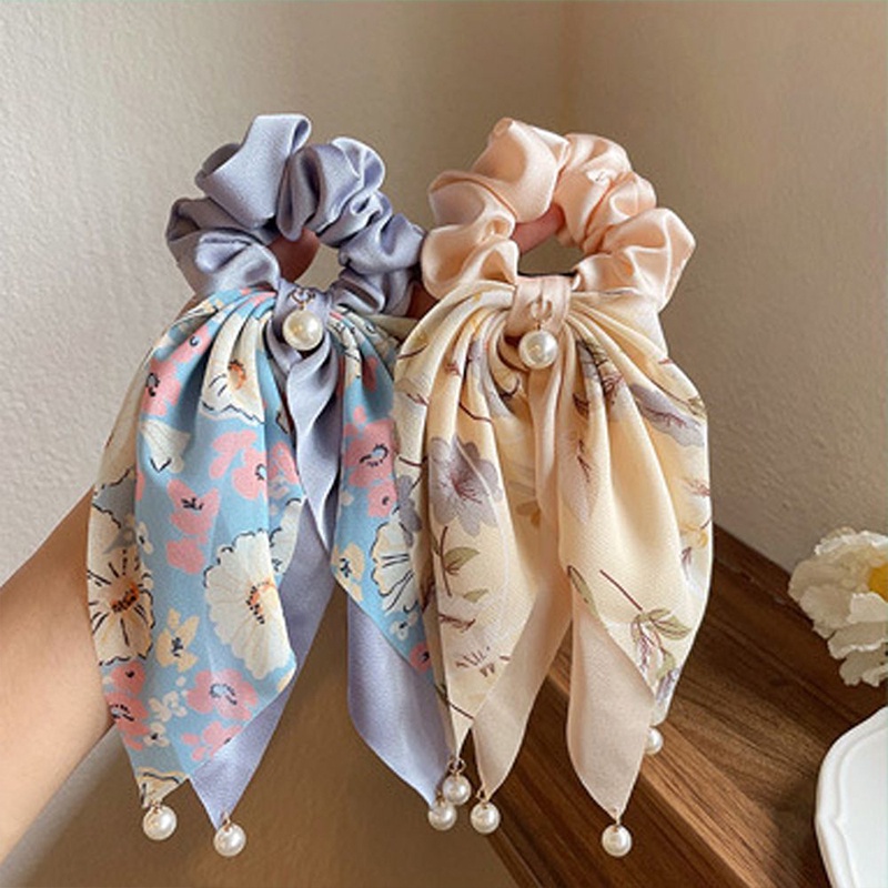 Dây Cột Tóc Ruy Băng Đính Hoa Ngọc Trai Cỡ Lớn Phong Cách Hàn Quốc Dễ Thương Cho Nữ jp7