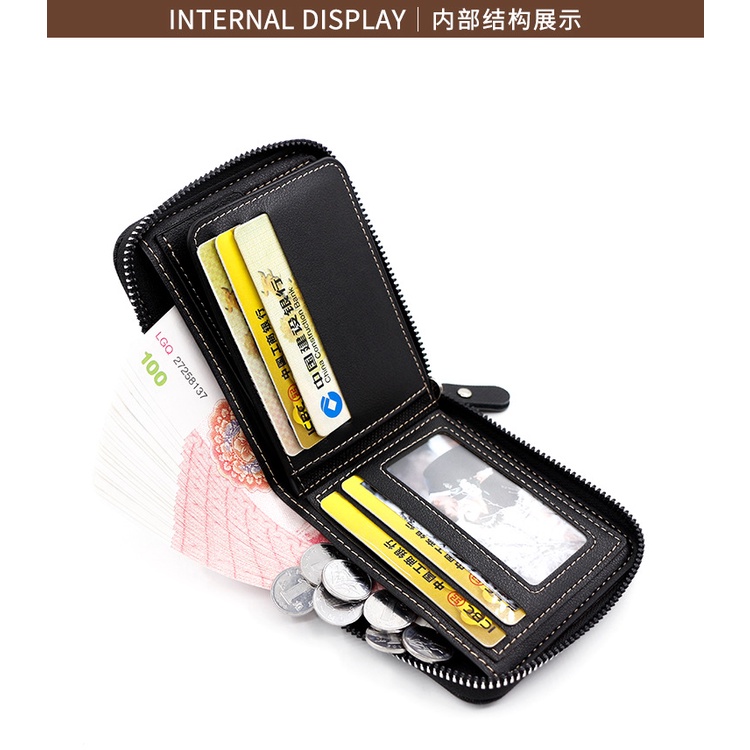 Ví Ngắn Phối Khóa Kéo Phong Cách Âu Mỹ Cho Nam