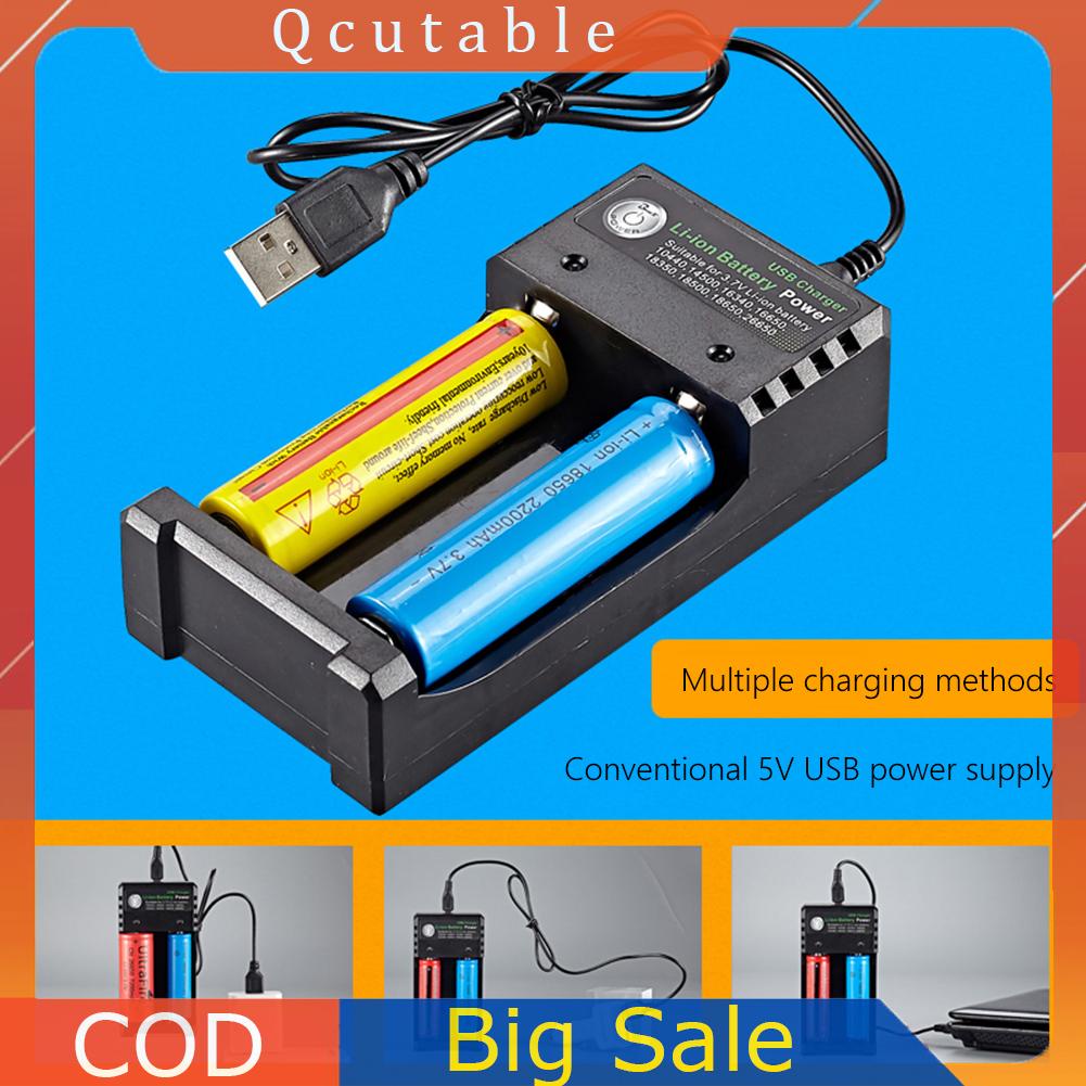 Bộ Sạc Pin Nhanh 2 Ngăn 3.7v 1a / 2a Cho 18650 10440 14500Vn