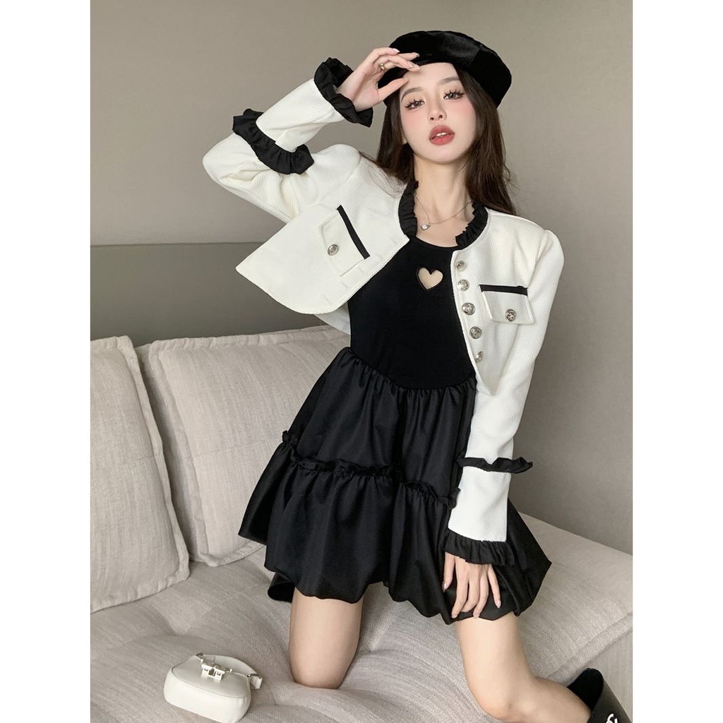 Bộ Áo Khoác Ngắn Nhóm Bánh Ngọt Ngào Nữ Tính + Bộ Đồ p8hv