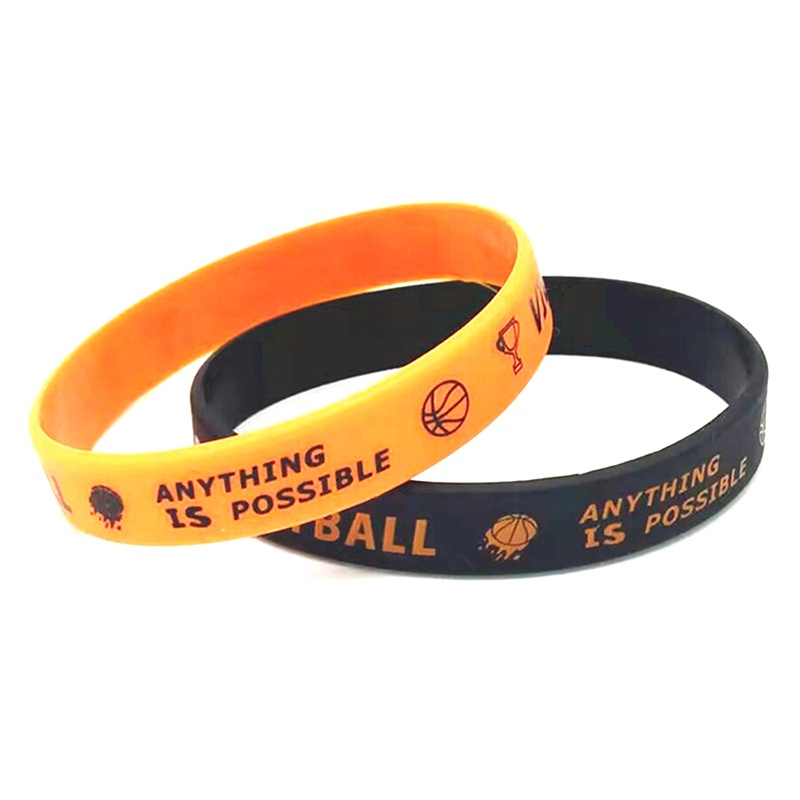 Vòng Tay silicone Cao Su Hoạ Tiết Bóng Rổ Dành Cho Nam Và Nữ