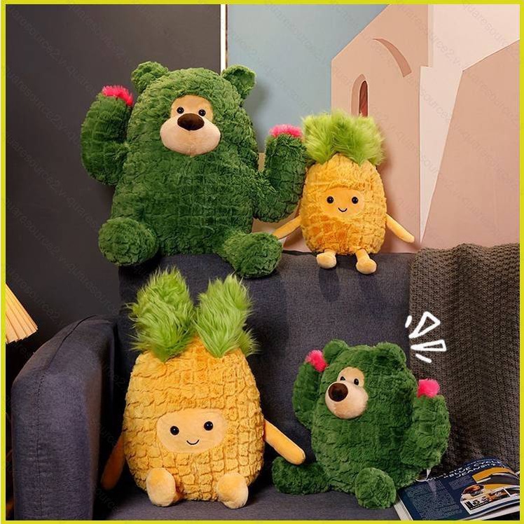 Sq2 Búp Bê Nhồi Bông Hình Người Cây Xương Rồng / Gấu / Quả Dứa Vui Nhộn Dễ Thương Trang Trí Nhà Cửa Cho Bé