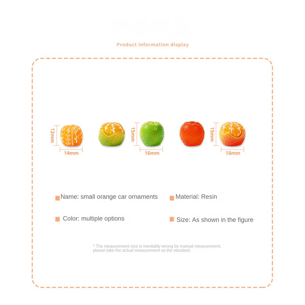 Đồ trang trí ô tô màu cam đường tươi Gương chiếu hậu ô tô Trang trí bảng điều khiển trung tâm Vật dụng trang trí nội thất ô tô thú vị