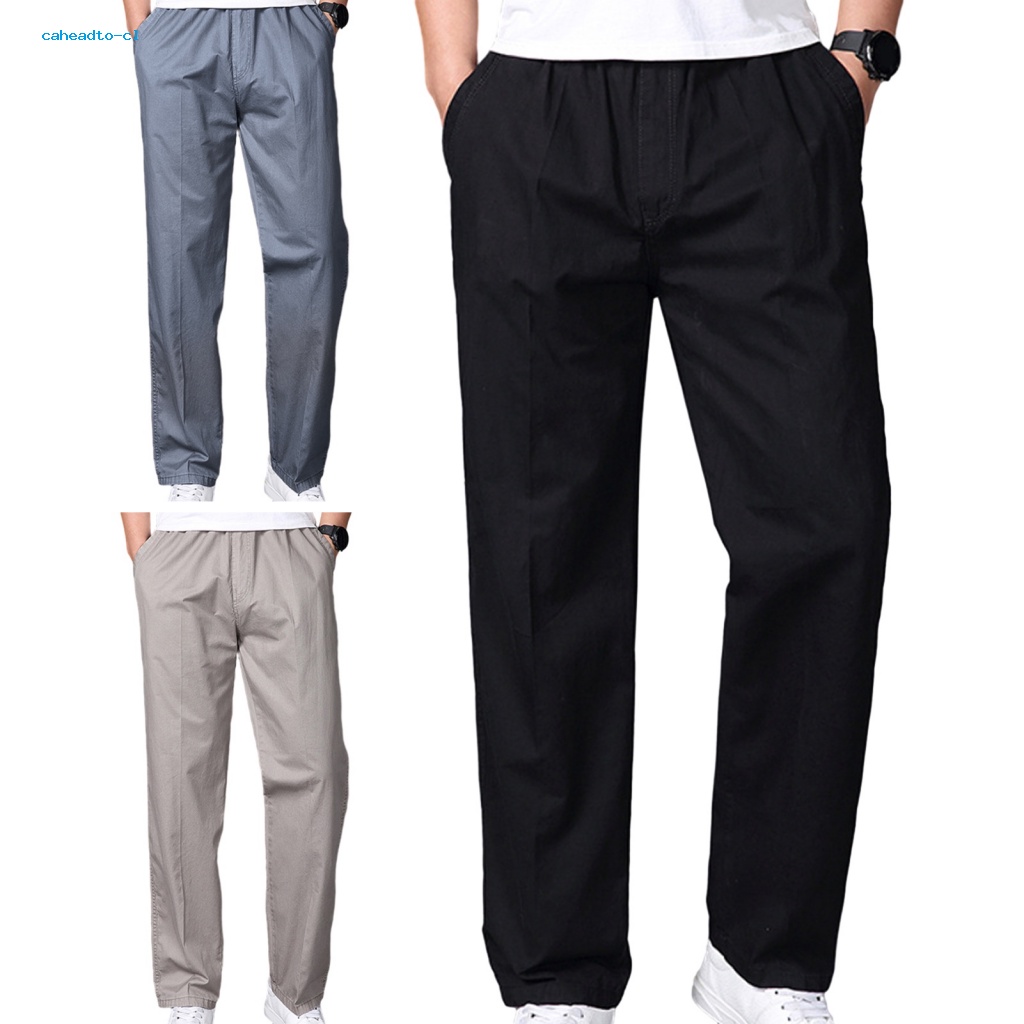 Quần Thể Thao cotton Lưng Thun Ống Rộng Nhiều Túi Thoáng Khí Thoải Mái Cho Nam