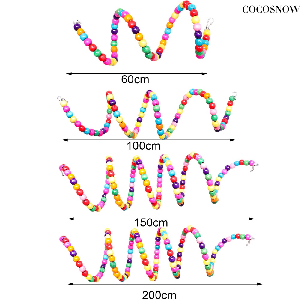 Đồ Chơi Xích Đu Bằng Gỗ Nhiều Màu Sắc Cho Chim Vẹt Leo Trèo