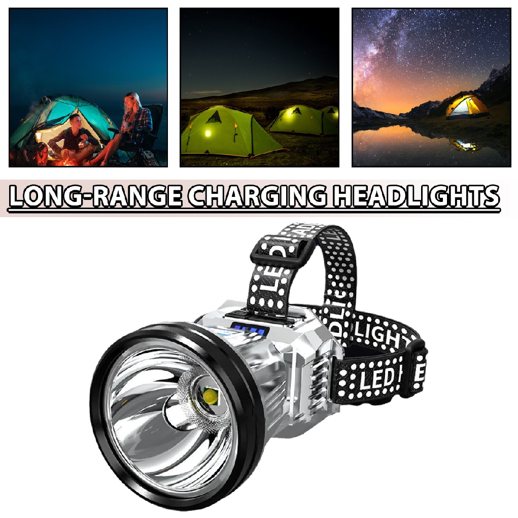 Super Bright Rechargeable High Power LED Headlamp Outdoor Waterproof Camping