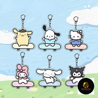 Móc Khóa Sanrio Hình Ván Trượt Sanrio Chất Liệu Acrylic