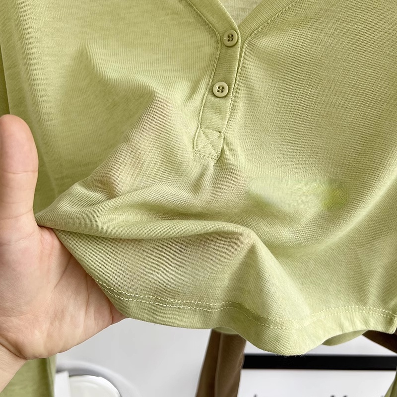 OLALA LEISURE Áo Thun Thể Thao Tay Dài Cổ Chữ V Thoáng Khí Nhanh Khô XS DSL370