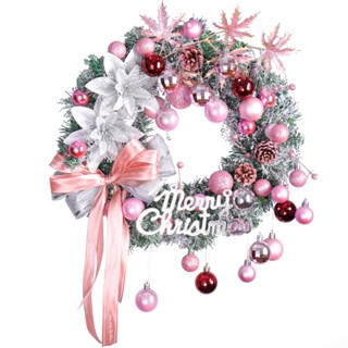 Vòng Nguyệt Quế Giáng Sinh D52 40CM Sang Trọng Trang Trí Noel Có Tặng Kèm Đèn