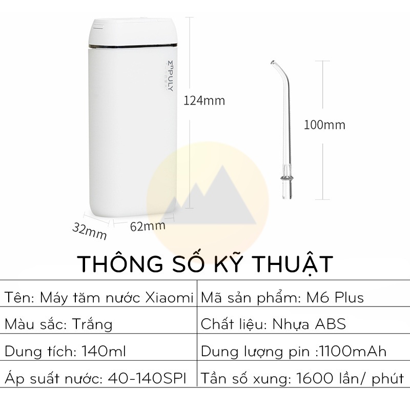 Máy tăm nước mini Xiaomi Enpuly ML8 / W1 Plus  Chống Thấm Nước IPX7 Dung Tích 250ml /  M6 Plus  Kèm vòi thay thế