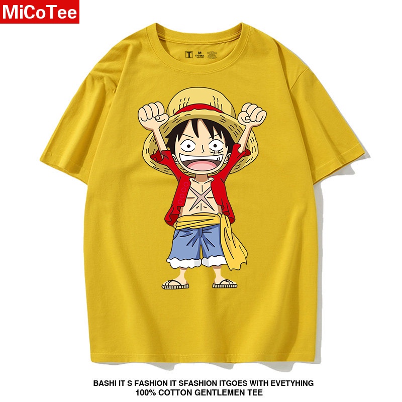 Áo Thun cotton Tay Ngắn In Hình luffy Cá Tính Hợp Thời Trang