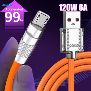 Dây Cáp Sạc Nhanh 120w 6a micro usb 1m 1.5m 2m Bằng Hợp Kim Nhôm Cho Điện Thoại android