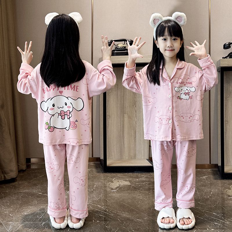 Mới Bộ Đồ Ngủ Tay Dài In Họa Tiết Công Chúa kuromi Thời Trang Xuân Thu Xinh Xắn Cho Bé Gái