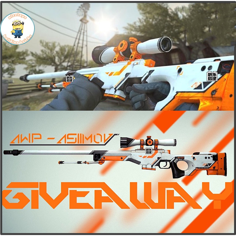 Đồ Chơi Lắp Ráp Kiểu LEGO CSGO , Free Fire Mô Hình Sniper AWP ASIIMOV Model.KV001 Với 2000+ Chi Tiết