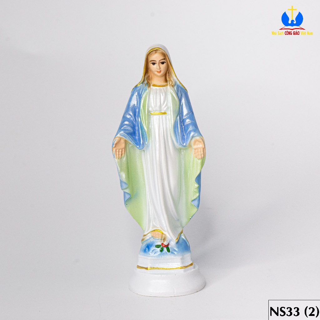 Tượng Đức Mẹ Maria, Mẹ Ban Ơn 15cm để xe ô tô, để bàn N39-1 Quà tặng Công Giáo