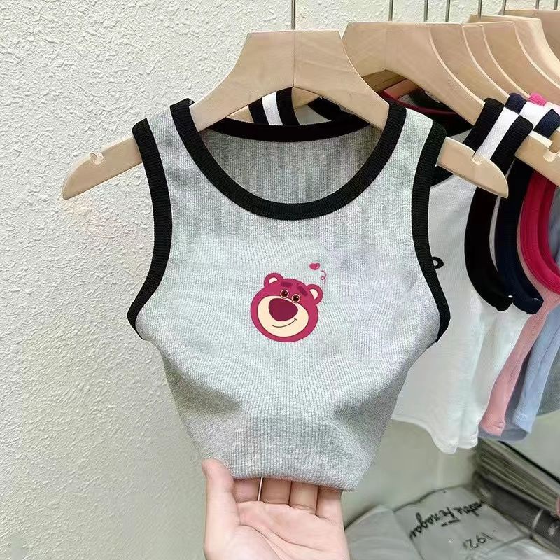 Áo Thun Không Tay In Họa Tiết Dễ Thương Cho Bé Gái