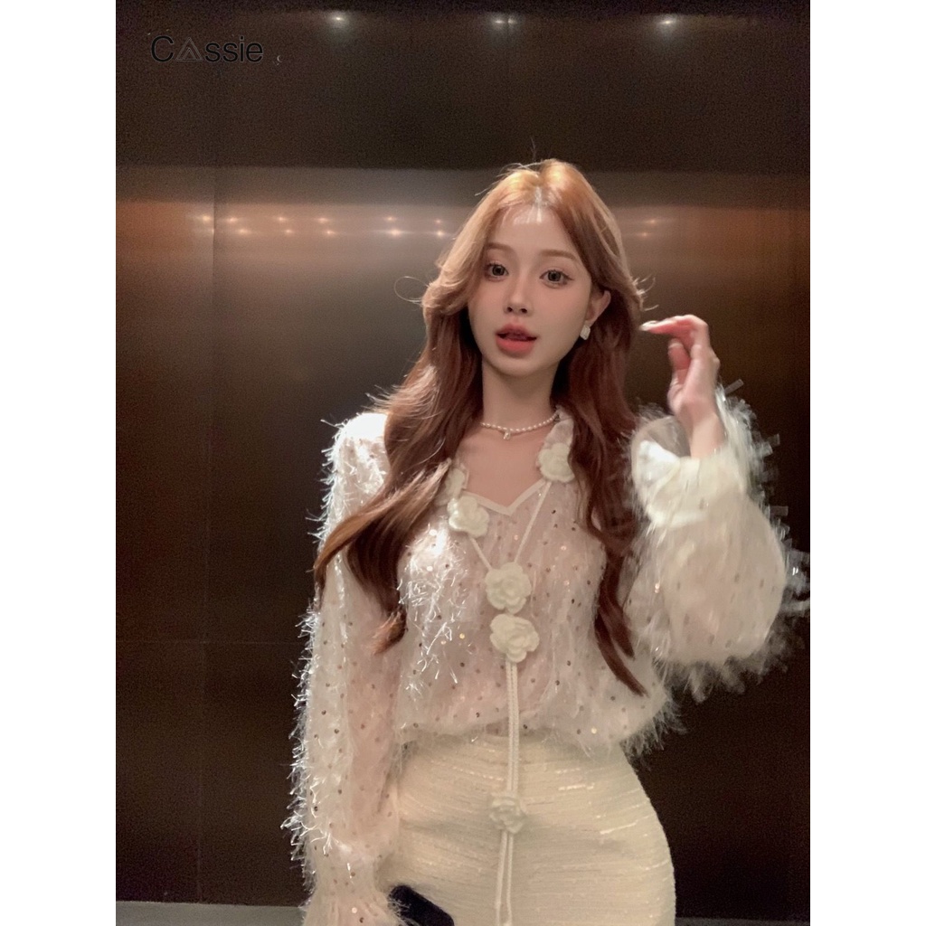 DAODIE Áo Sơ Mi áo sơ mi nữ áo kiểu hàn quốc độc đáo chic phong cách may đo WCS2300CGZ 41Z231008