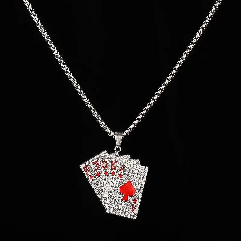 Thời Trang Vòng cổ Mặt Thẻ Bài May Mắn Phong Cách hip hop Cho Nam Và Nữ - HSU