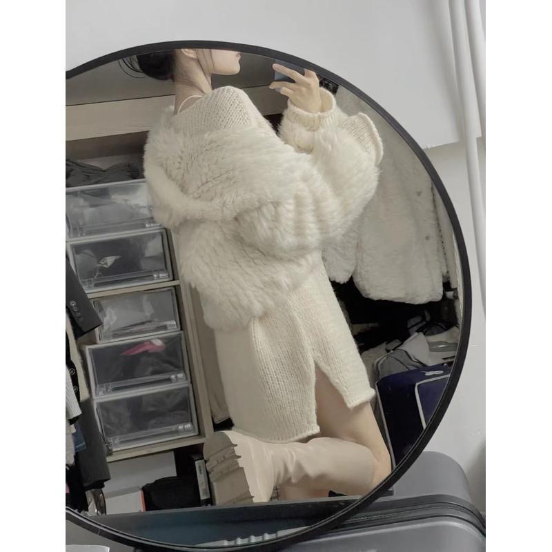 Áo sweater Dệt Kim Cao Cấp Dáng Rộng Hở Vai Thời Trang Thu Đông Dành Cho Nữ