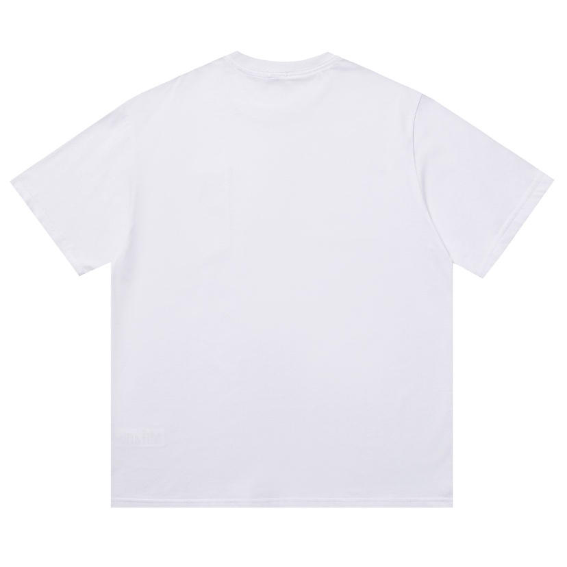 Áo Thun cotton Ngắn Tay Thêu logo Phối Màu Tương Phản Thời Trang Mùa Hè Cho Nam Và Nữ
