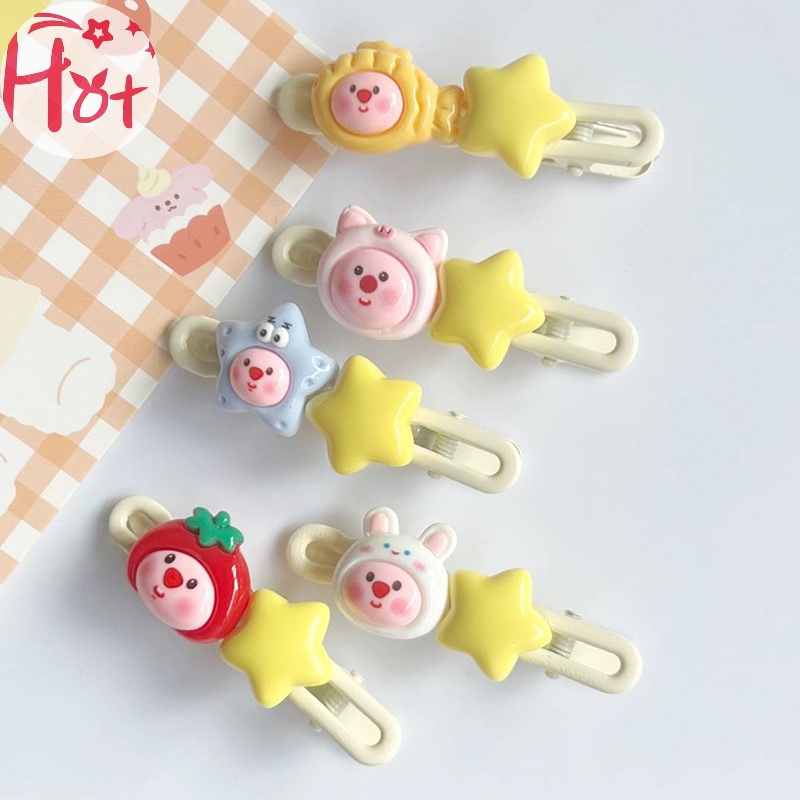 Jr 1 Kẹp Tóc Hình Ngôi Sao / Trái Dâu / Trái Dâu Ngọt Ngào Dễ Thương vn