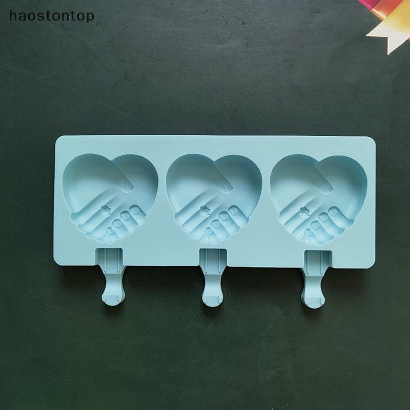 Khuôn Silicon Làm Kem / Sô Cô La / Bánh Kẹo Hình Trái Tim Lắc Tay 3 Ngăn vn