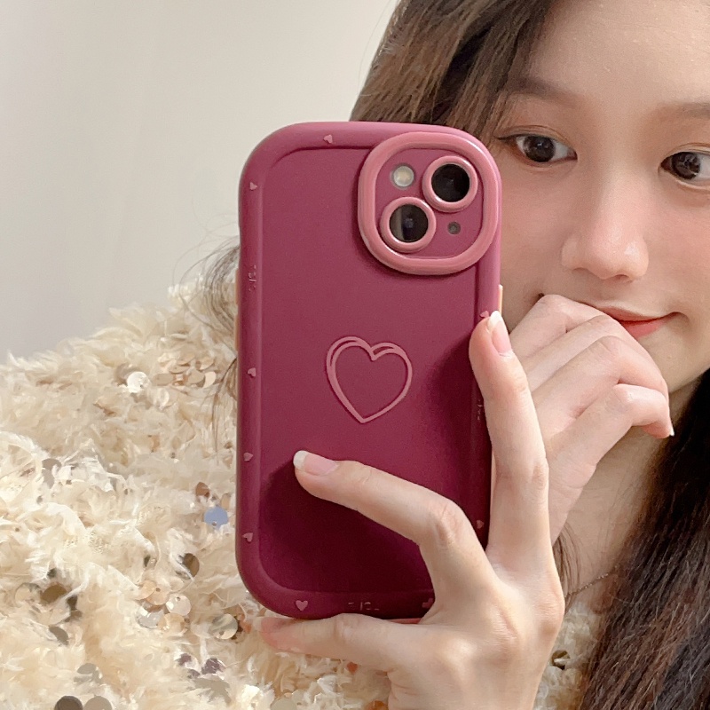 Ôp Điện Thoại Silicon Dẻo Hình Trái Tim Độc Đáo Chống Sốc Cho iphone 15 pro max 14 13 12 11 pro max Ốp