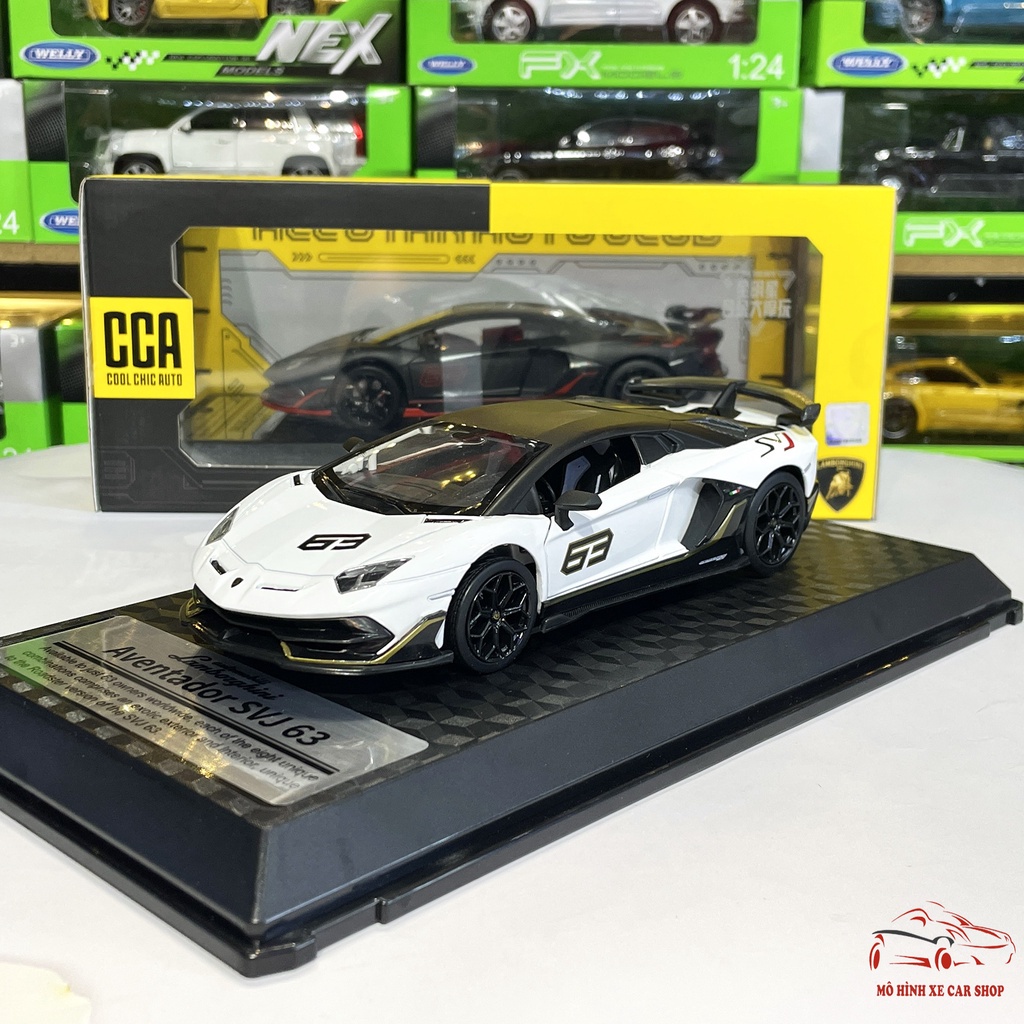 Mô hình xe ô tô hợp kim Lamborghini Aventador SVJ63 tỉ lệ 1:24 hãng MSZ 2 màu