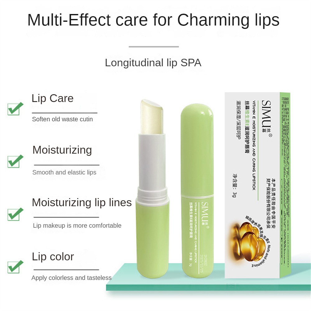 Son Dưỡng Môi Silk Vaseline Dưỡng Ẩm Vitamin E Dưỡng Ẩm Chống Khô Son Môi Dâu Qusl